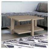 $229 34.66 IN. GRAY SQUARE WOOD COFFEE TABLE WITH