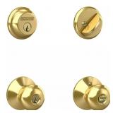 SCHLAGE PLYMOUTH BRIGHT BRASS SINGLE CYLINDER DEAD