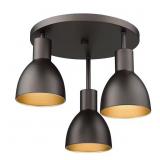 14 IN. 3-LIGHT OIL RUBBED BRONZE SEMI-FLUSH MOUNT