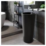 $343 MONACO MATTE BLACK CERAMIC CIRCULAR PEDESTAL