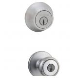 TYLO SATIN CHROME EXTERIOR ENTRY DOOR KNOB AND SIN