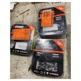 1 LOT OF 3- ECHO SAW CHAINS IN THREE SIZES: 10-INC