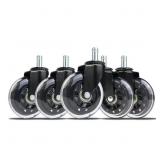 BLACK 3 IN. ROLLERBLADE OFFICE CHAIR CASTER WHEELS