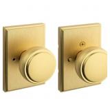 SORA SATIN BRASS BED/BATH RECTANGLE ROSE DOOR KNOB