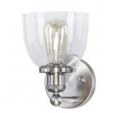 EVELYN 6 IN. 1-LIGHT BRUSHED NICKEL MODERN INDUSTR