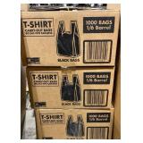 1 LOT OF 3-BLACK T-SHIRT CARRYOUT BAGS, 11.5" X 6.
