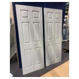 1 LOT (2) MASONITE 79 IN X 29.5IN BI FOLD DOORS
