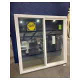 PELLA 59 1/2 X 59 1/2 SLIDING VINYL WINDOW, WHITE