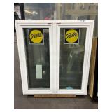 47 X 43 PELLA DOUBLE CASEMENT WHITE VINYL WINDOW