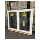 62 X 53 PELLA DOUBLE CASEMENT WHITE VIYNL WINDOW,