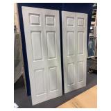 1 LOT (2) MASONITE 79 IN X 29.5IN BI FOLD DOORS