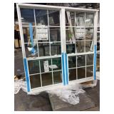 71 X 71 PELLA DOUBLE GRIDDED WINDOW, VINYL WHITE