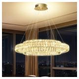 $499 MODERN 2 RING CRYSTAL CHANDELIER FOR LIVING R