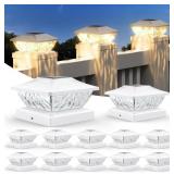 12 PACK SOLAR POST CAP LIGHTS, 2 MODE BRIGHT SOLAR