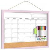 DRY ERASE CALENDAR CORK BOARD COMBO, 18X24 INCHES