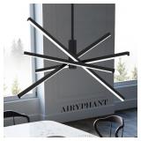 $110 BLACK LED CHANDELIER FOR DINING ROOM, 27.76IN