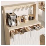 GARVEE SIDEBOARD CABINET NATURAL WOOD FLUTED BUFFE