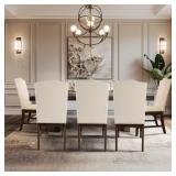 HOMEPOP SCALLOPED BACK DINING CHAIR - BEIGE (SET O