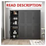 31   62   16 INCH WOOD GRAIN BUFFET CABINET IN BLA