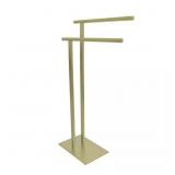 EUROPEAN 2-BAR PEDESTAL BATH TOWEL RACK IN BRUSHED