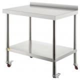 VEVOR STAINLESS STEEL KITCHEN PREP TABLE 30 X 24 X