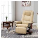 $230 WHITE FAUX LEATHER ADJUSTABLE SWIVEL LOUNGE C