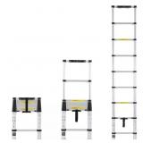 SKYSHALO TELESCOPING LADDER, NON-SLIP FEET, 8.5 FT