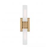 $129 KEATON 5 IN. MEDIUM 2-LIGHT SATIN BRASS VANIT