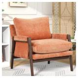 $266 MID-CENTURY MODERN ORANGE VELVET ACCENT CHAIR