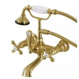 $533 AQUA VINTAGE 3-HANDLE WALL-MOUNT CLAWFOOT TUB