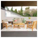 $3248 CAMBRIDGE CASUAL ABBINGTON TEAK WOOD 5 PIECE