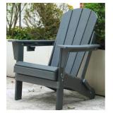 $154 HDPE FOLDING ADIRONDACK CHAIR WITH DUAL CUP H