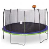 $300 AGAME 16 FT ROUND TRAMPOLINE WITH BASKETBALL