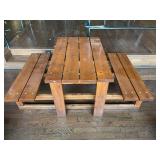 4FT SOLID WOOD DINING TABLE W/ BENCH SEATS