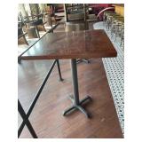 30 X 30 SOLID WOOD BAR TABLE, MAHOGANY FINISH