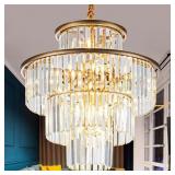 $230 23" 14-LIGHT MODERN CRYSTAL CHANDELIER LIGHT