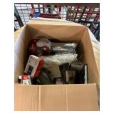 1 LOT BOX ASST THERMOSTATS, LIGHT BULBS, AND HARDW