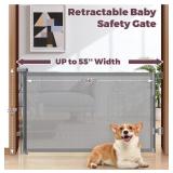 RETRACTABLE BABY GATE FOR STAIRS, 55" WIDE MESH DO