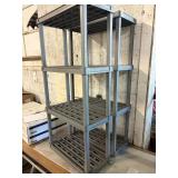 1 LOT (2) 4 TIER PLASTIC SHELVES, GREY