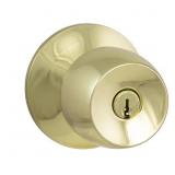 DEFIANT BRANDYWINE POLISHED BRASS KEYED ENTRY DOOR