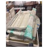 WHITE WOODEN BED FRAME UNKNOWN SIZE