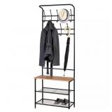 ENTRYWAY COAT RACK AND SHOE RACK COMBO