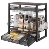 TQVAI COFFEE BAR ORGANIZER FOR COUNTERTOP 3-TIER 7