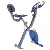 $357 BLUE FOLDING EXERCISE BIKE, FITNESS UPRIGHT A