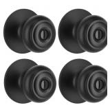 1 LOT (12) HARTFORD MATTE BLACK BED/BATH DOOR KNOB