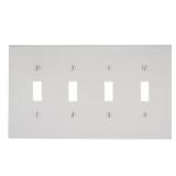 4-GANG WHITE TOGGLE PLASTIC MIDWAY/MIDSIZE WALL PL