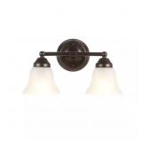 ASHHURST 2-LIGHT OIL RUBBED BRONZE VANITY LIGHT WI