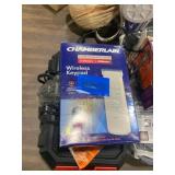 1 LOT (1) HUSKY 12-VOLT INFLATOR. (1) CHAMBERLAIN