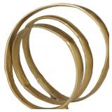 7 IN. X 13 IN. GOLD ALUMINUM LOOPED ABSTRACT SCULP