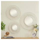 24 IN. X 24 IN. ROUND FRAMED WHITE STARBURST WALL